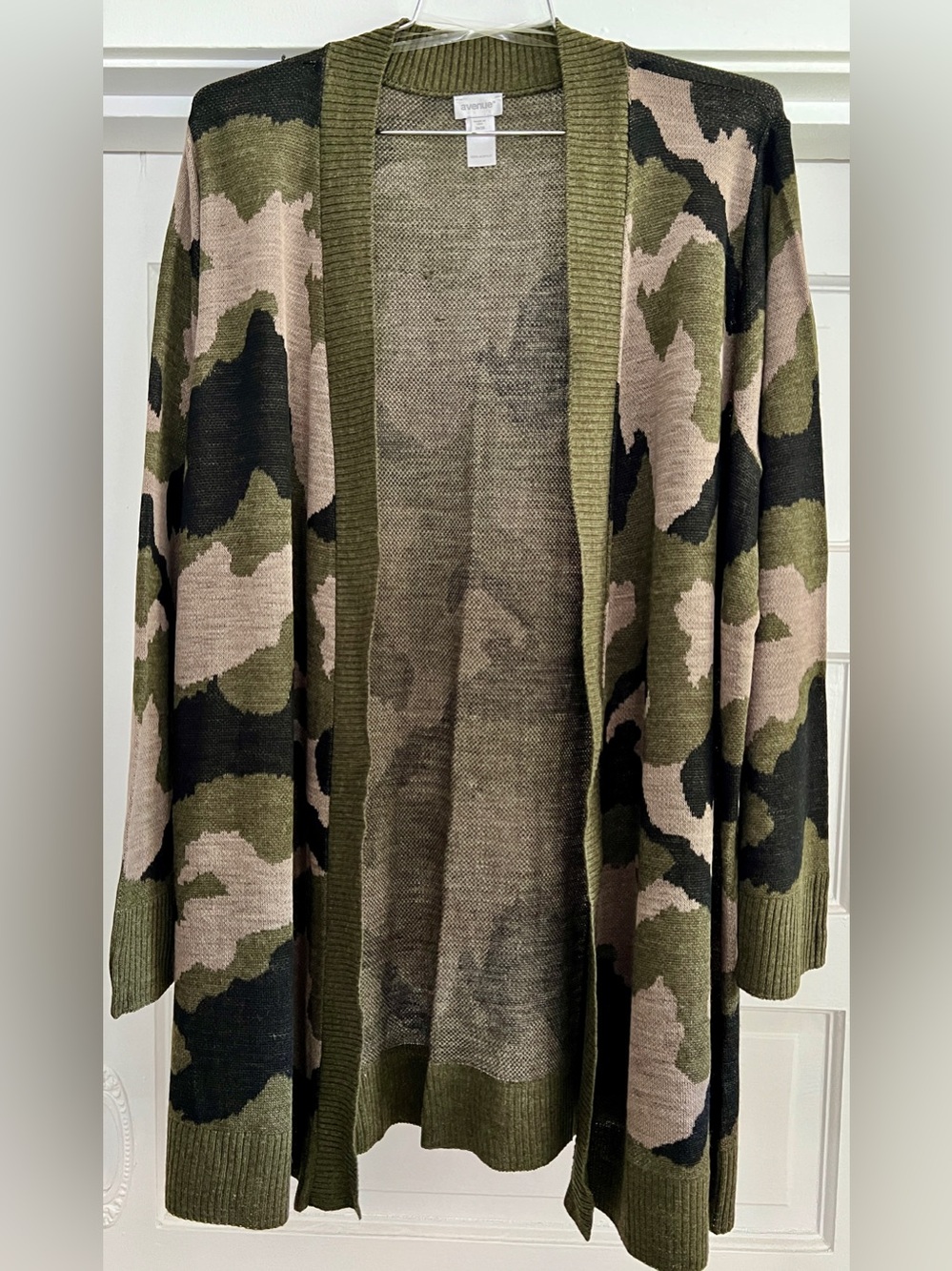 PLUS LONG CAMO CARDIGAN
